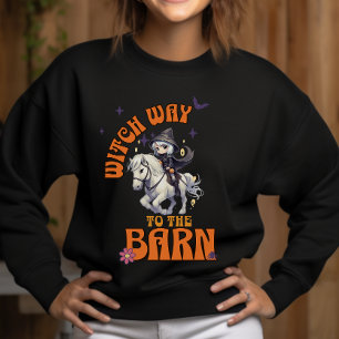 Camiseta Halloween Horse Witch Way to the Barn