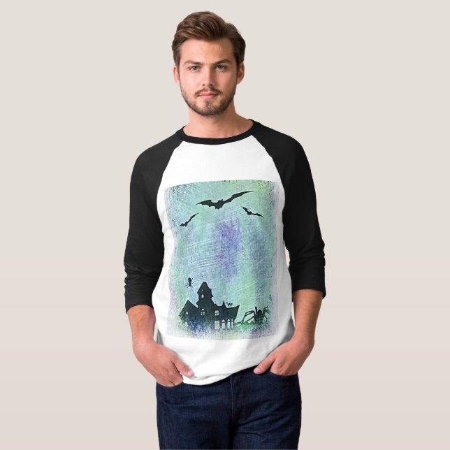 Camiseta Halloween House | Aranhas + Bats! (Frente Completa)