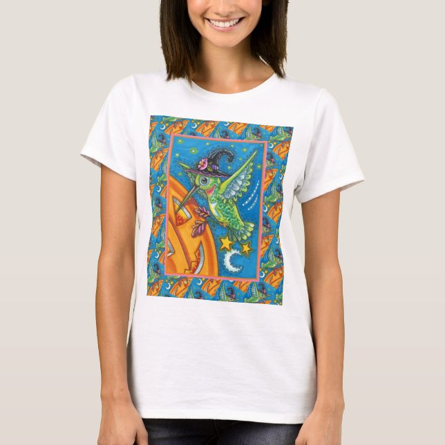 CAMISETA HALLOWEEN HUMMINGBIRD E JACK O LANTERN WHIMSY (Frente)