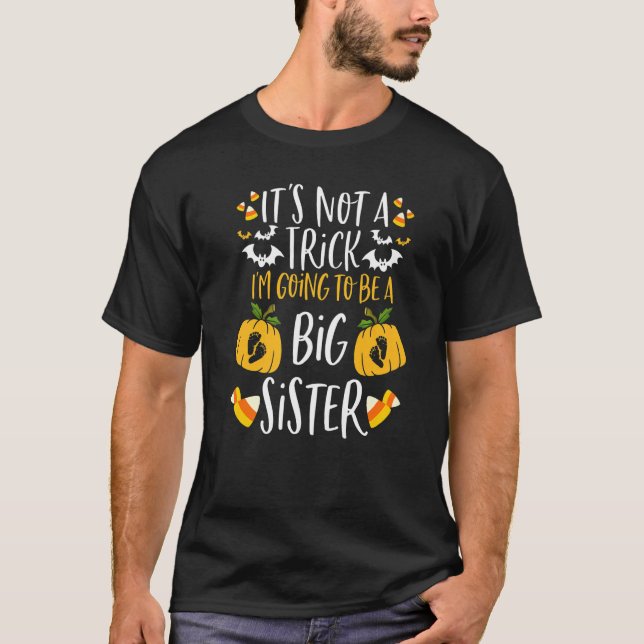 Camiseta Halloween I'm Going To Be A Big Sister Halloween P (Frente)