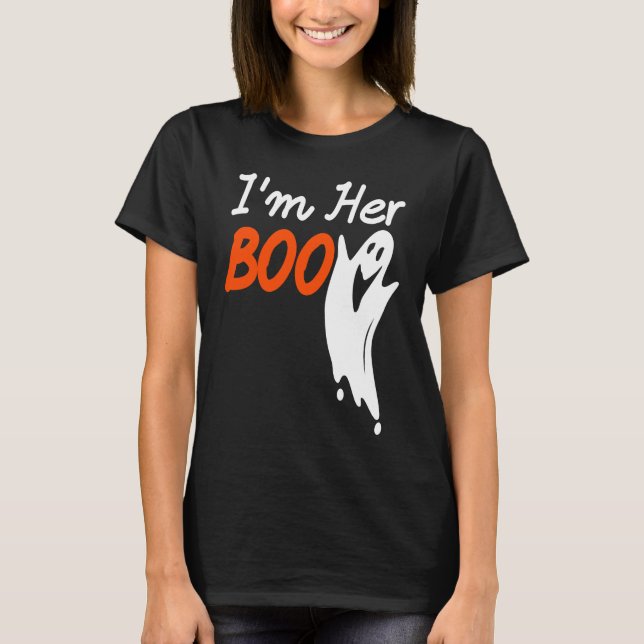 Camiseta Halloween I'm Her Boo I'm His Witch Matching Coupl (Frente)