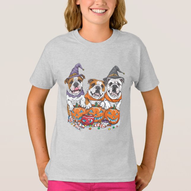 Camiseta Halloween Inglês Bulls Pumpkin (Frente)
