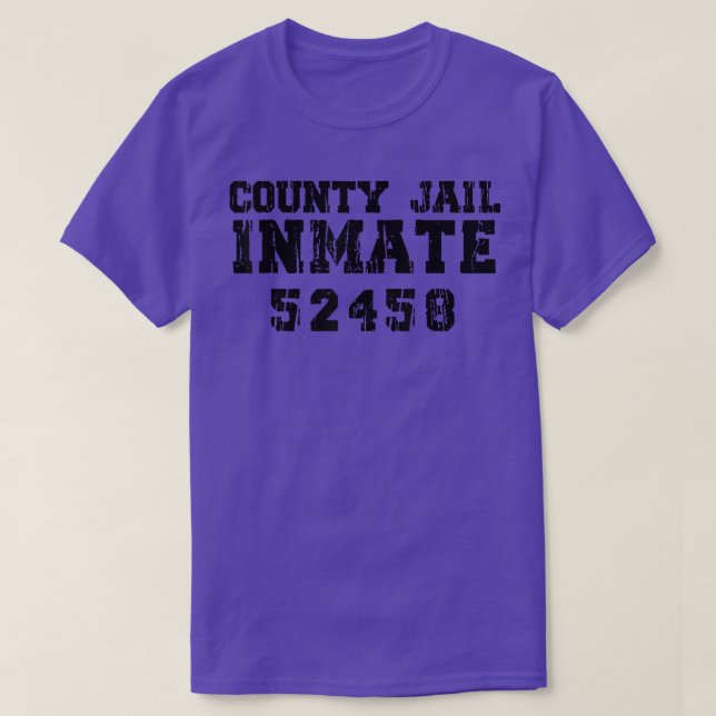 Camiseta Halloween Inmate Prison Men Women Suit Lazy Costum (Frente do Design)