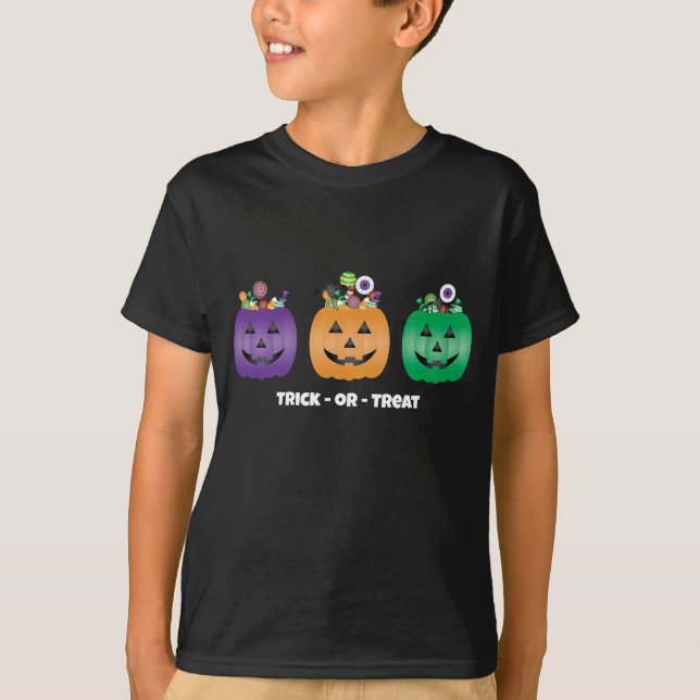 Camiseta Halloween Jack O Lantern Candy Pail (Frente)