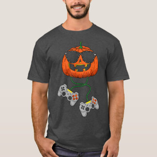 Camiseta Halloween Jack O Lantern Gamer Boys Homens Engraça
