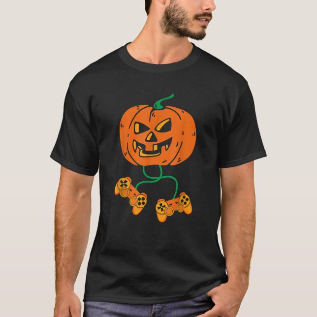 Camiseta Halloween Jack O Lantern Gamer Boys Homens Engraça (Frente)