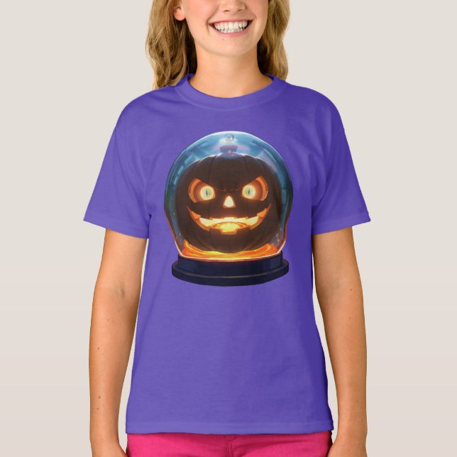Camiseta Halloween Jack-o-Lantern Globe (Frente)