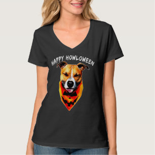 Camiseta Halloween Jack O Lantern Pitbull Engraçado Cachorr