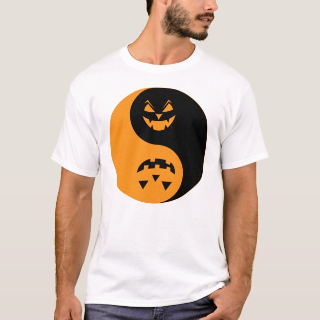 Camiseta Halloween Jack o-lantern Yin Yang (Frente)