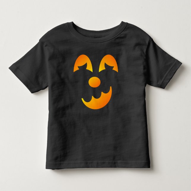 Camiseta Halloween Jack-o'-lanterna Rosto Engraçado (Frente)