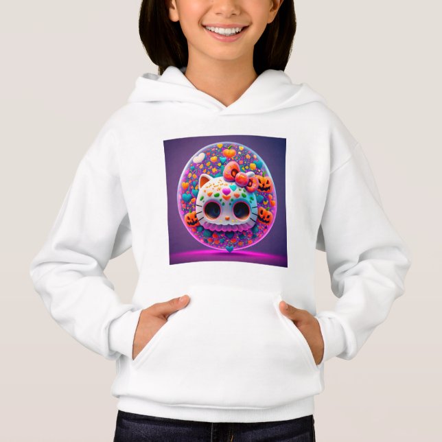 Camiseta Halloween kitty bubble (Frente)