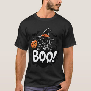 Camiseta Halloween Labrador Retriever Preto Chapéu de Bruxa