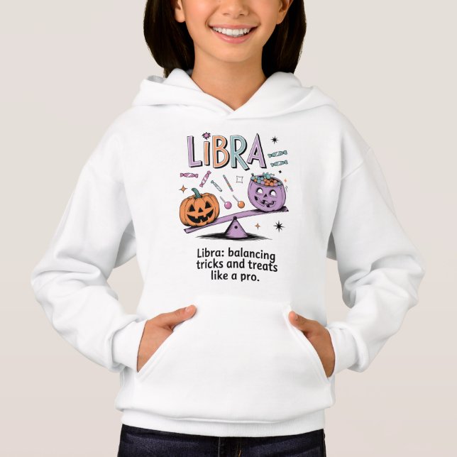 Camiseta Halloween Libra Zodiac Engraçado (Frente)