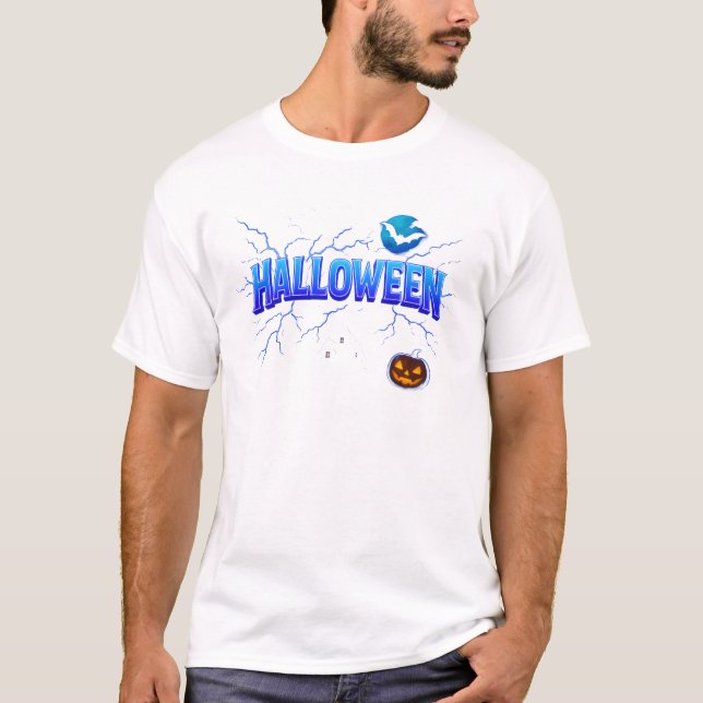 Camiseta Halloween Lightning Roupas Simples Unisex (Frente)
