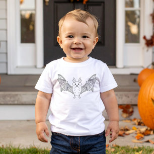 Camiseta Halloween, Linha Mínima de Arte, Bat Animal Bat Fl