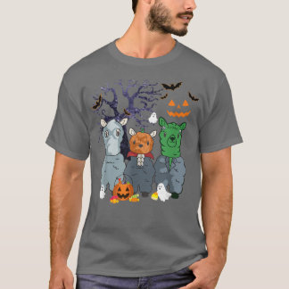 Camiseta Halloween Llama Bruxa Assustadora Figurino de Hall