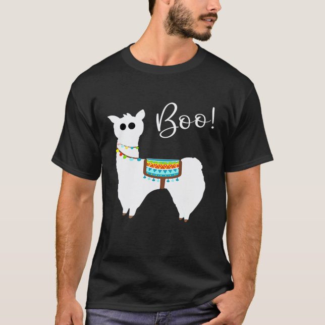 Camiseta Halloween Llama Llama boo tee (Frente)