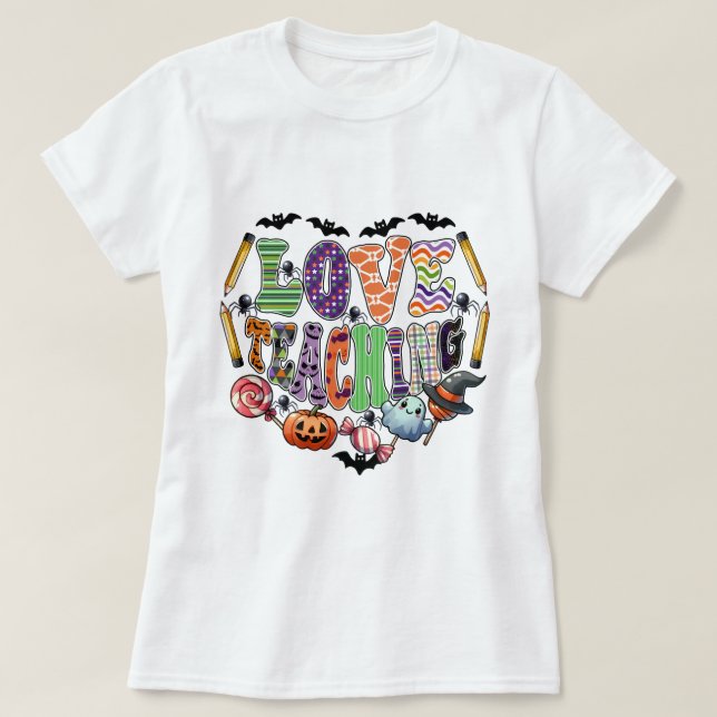 Camiseta Halloween Love Ensino (Frente do Design)