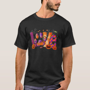 Camiseta Halloween Love Ghost Dog Retro Spooky Season T Shi