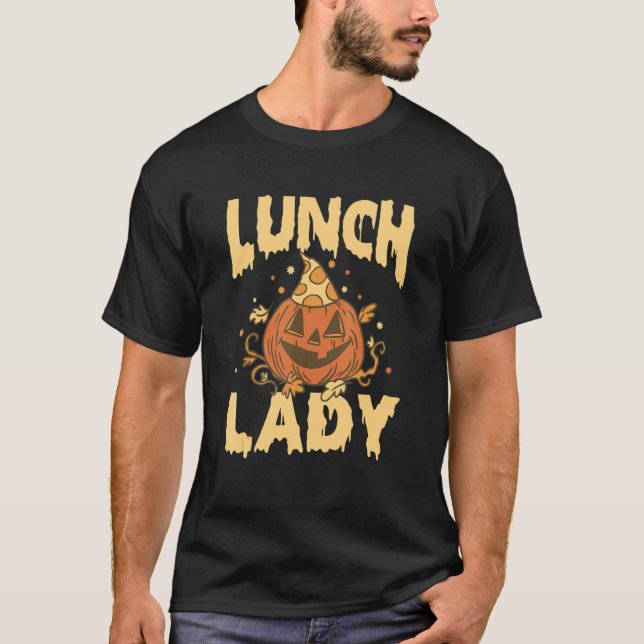Camiseta Halloween Lunch Lady Cafeteria Spooky Lunch Lady H (Frente)