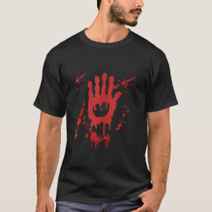 Camiseta Halloween Maldito Zombie Impressão de Mão Assustad