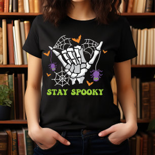 CAMISETA HALLOWEEN MANTENHA A MÃO DO ESQUELETO