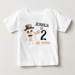 Camiseta Halloween Marrom Mau Até Os Ossos 2º Aniversário