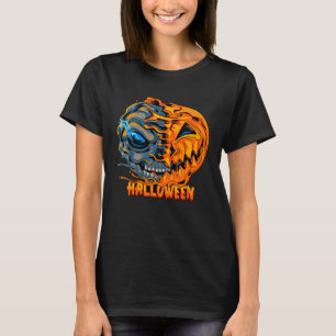 Camiseta Halloween Mesclado Skull Pumpkin assustador Podero
