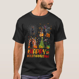 Camiseta Halloween Miniatura de Natal Pinscher Cachorro Hal