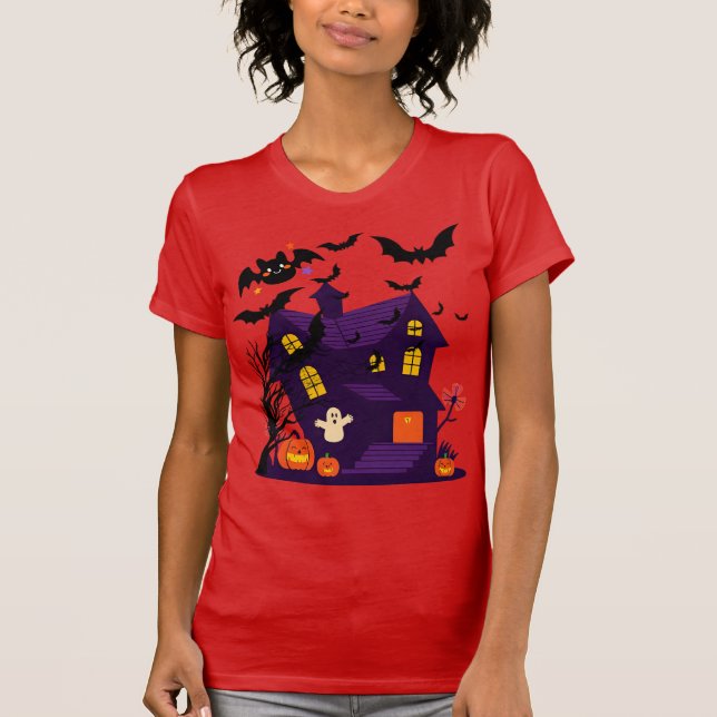 Camiseta Halloween Mistério Casa Tee 🏚️ 🎃 (Frente)