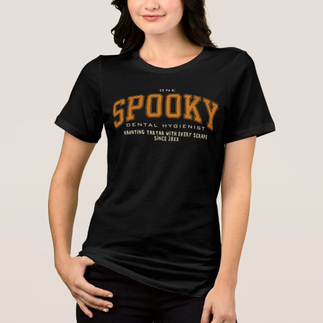 Camiseta Halloween Moderno - Higienista Dental Spooky Perso (Frente)