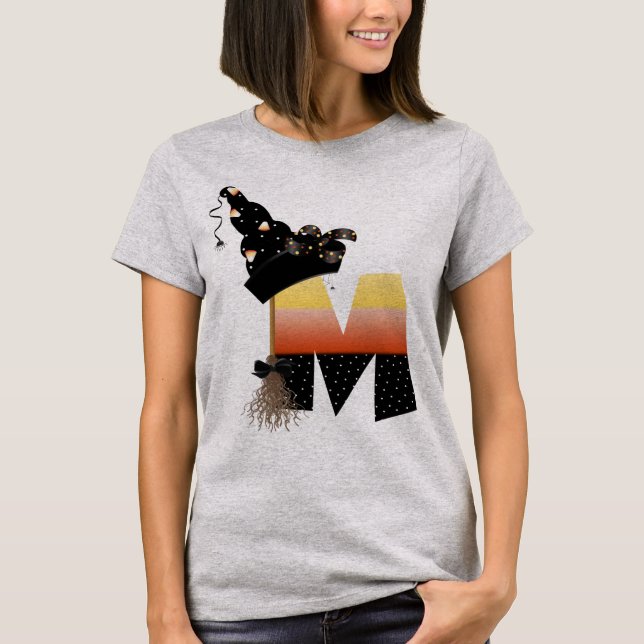 Camiseta Halloween Monograma - Letra M (Frente)