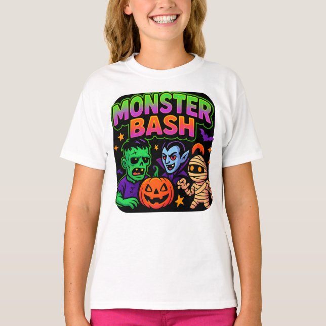 Camiseta Halloween Monster Bash Clothes Cute Unisex (Frente)