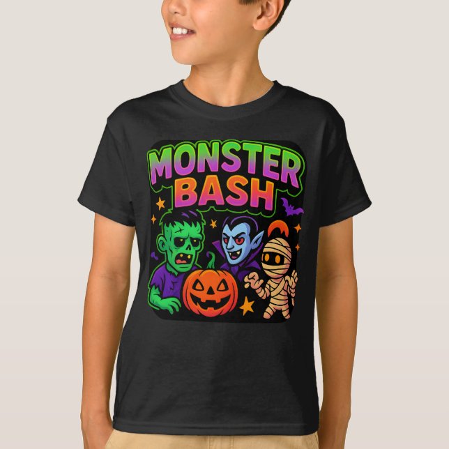 Camiseta Halloween Monster Bash Clothes Cute Unisex (Frente)