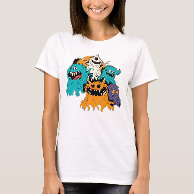 Camiseta Halloween/Monster/Outubro/Queda (Frente)