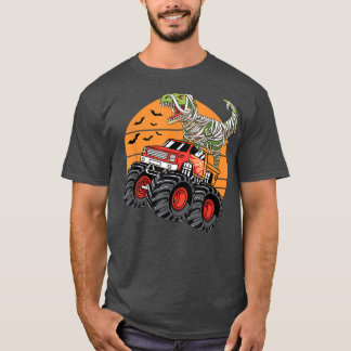 Camiseta Halloween Monster Truck Crash Dinossauro T re