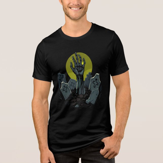 Camiseta Halloween Moody Abstrato Geométrico Digital Art (Frente)