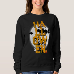 Camiseta Halloween Moon Flying Witch Ghost Pumpkin Spooky T