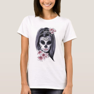Camiseta Halloween - Mulher de Açúcar - Crânio