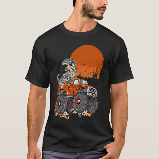 Camiseta Halloween Mummy Rex Monster Truck (Frente)