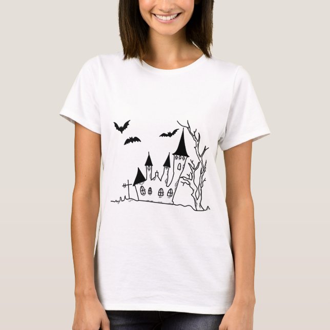 Camiseta Halloween Mystical House (Frente)
