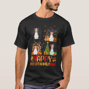 Camiseta Halloween Natal Basset Hound Dog HalloObrigado