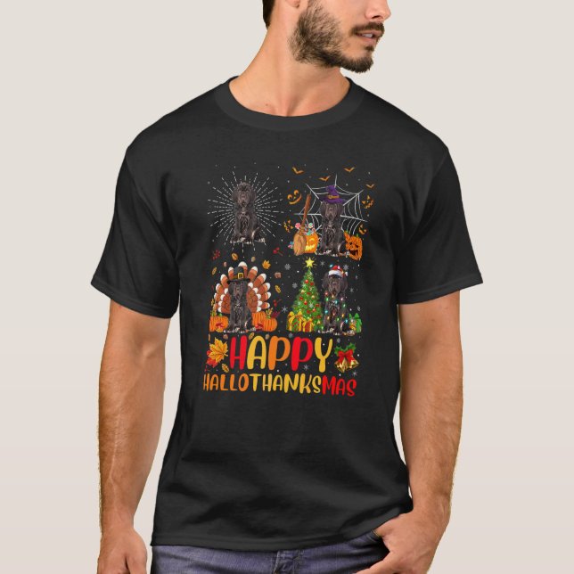 Camiseta Halloween Natal  Cane Corso Cachorro Hallothanksma (Frente)