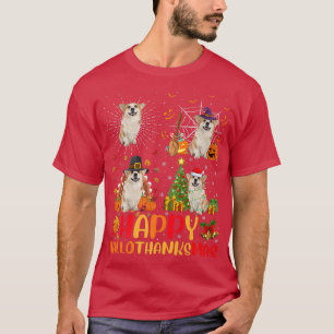 Camiseta Halloween Natal Engraçado Galsh Corgi Hallotha