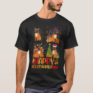 Camiseta Halloween Natal French Buldogue Hallothanksmas