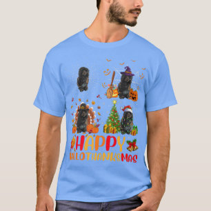 Camiseta Halloween Natal Português Cão de Água Hallothan