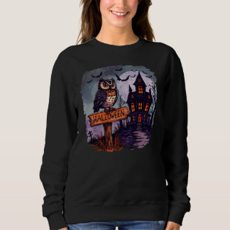 Camiseta Halloween Ni - Coruja Assombrada e Casa Doida