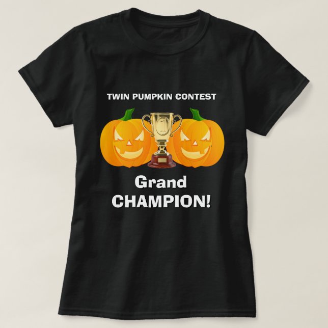 Camiseta HALLOWEEN NOMEADAMENTE esportivo TWIN PUMPKIN CONT (Frente do Design)