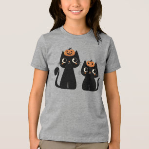 Camiseta Halloween/outono/Outono/Abóbora/gato