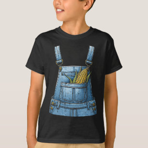 Camiseta Halloween Overalls Corn Fazenda Farmume Men Wo